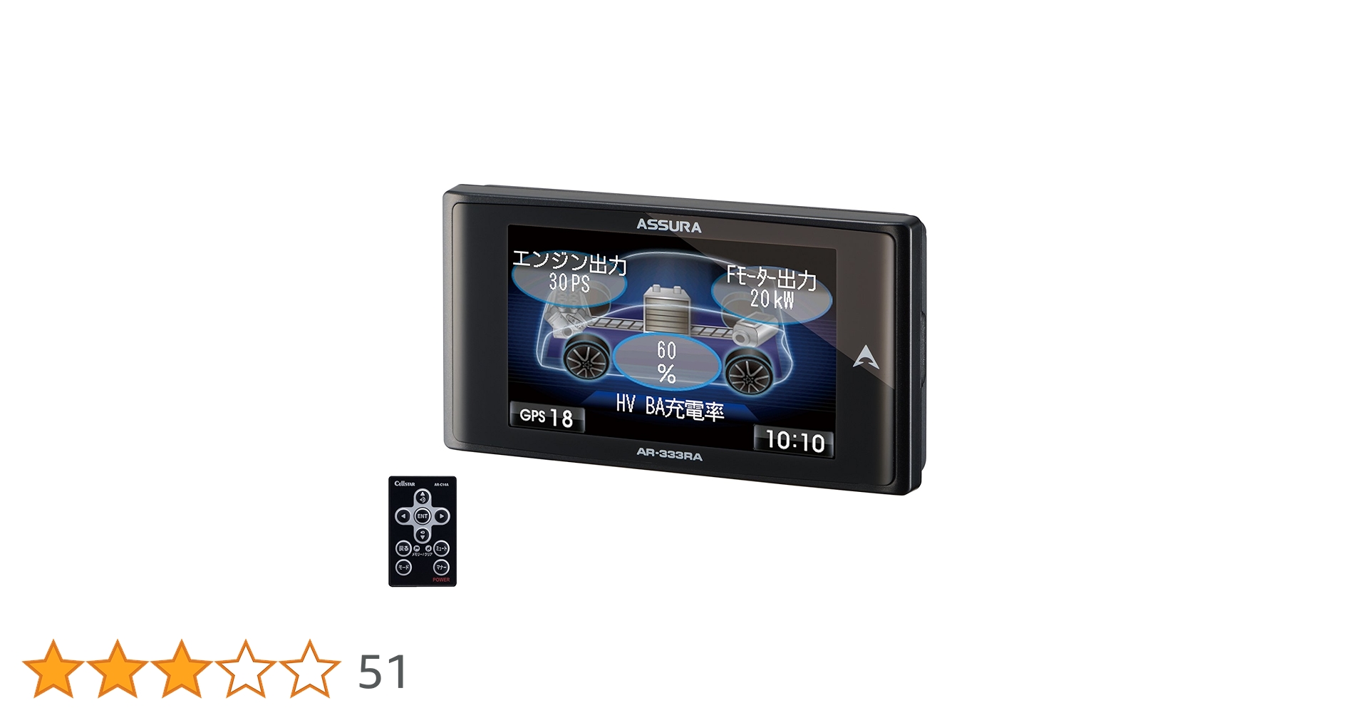 Amazon | セルスター レーダー探知機 AR-333RA 日本製 3年保証 3.2